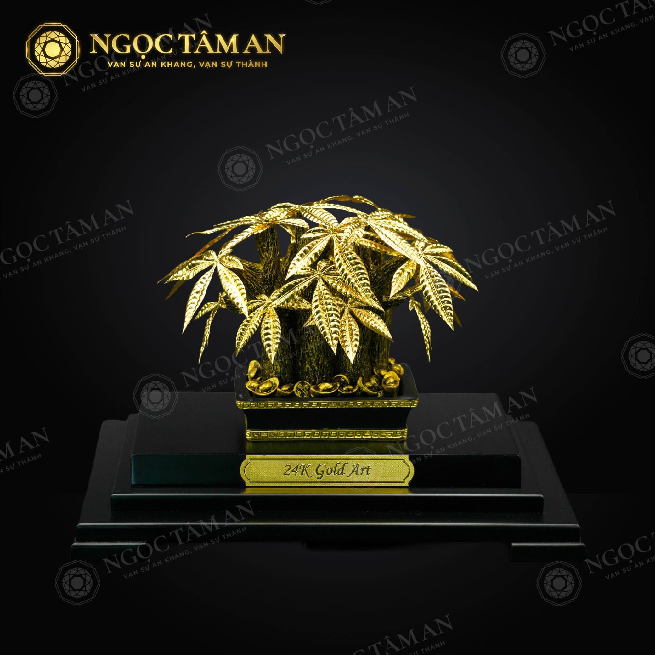 Chậu cây kim ngân dát vàng