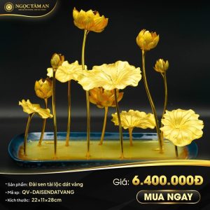 Đài sen tài lộc dát vàng
