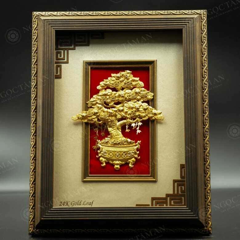 Tranh Cây Tiền Vàng Phú Quý là món quà mang thông điệp tài lộc