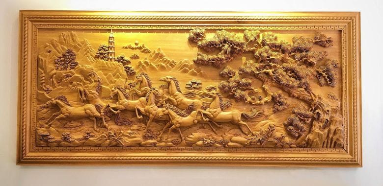 Tranh mã đáo thành công gỗ in ép