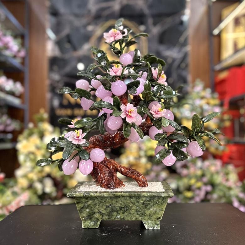 Cây đào đá Thạch anh hồng 38 quả