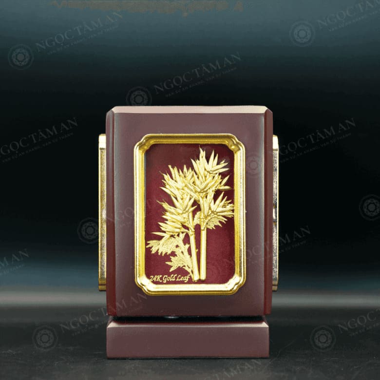 Hộp bút tứ quý mạ vàng 24K thu hút tài lộc