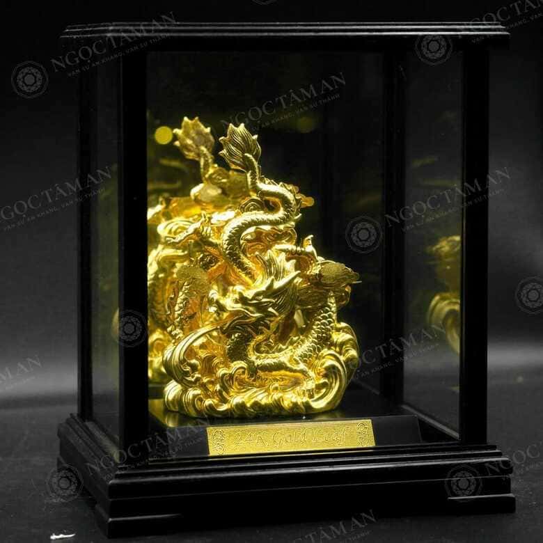 Tượng rồng phong thủy dát vàng 24K