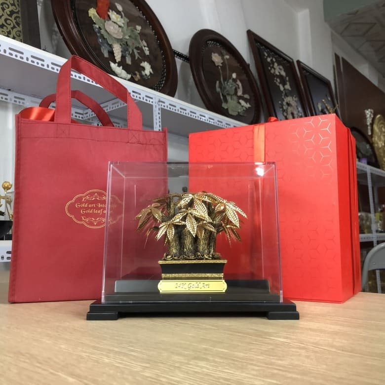Chậu cây kim ngân dát vàng 24K sang trọng