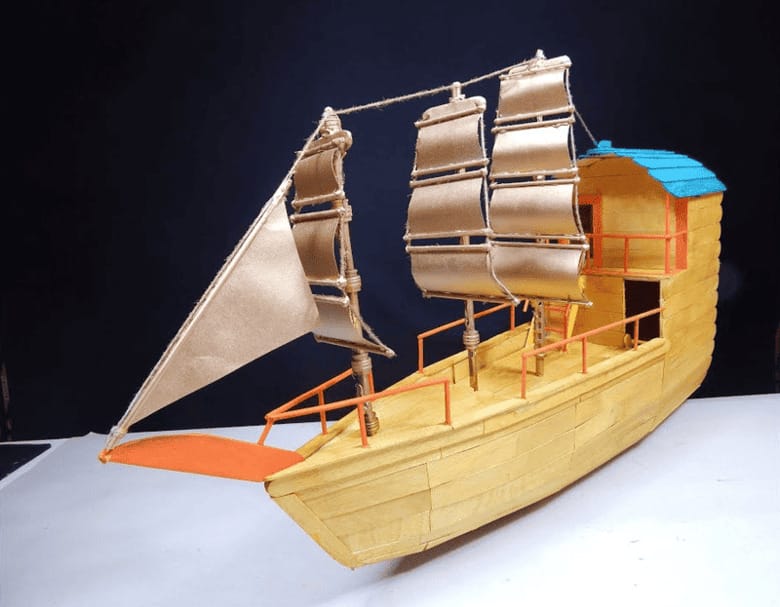 Mô hình thuyền thuận buồm xuôi gió bằng giấy