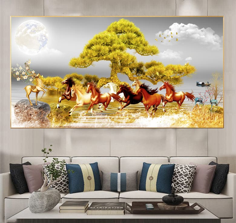 Tranh canvas bát mã truy phong