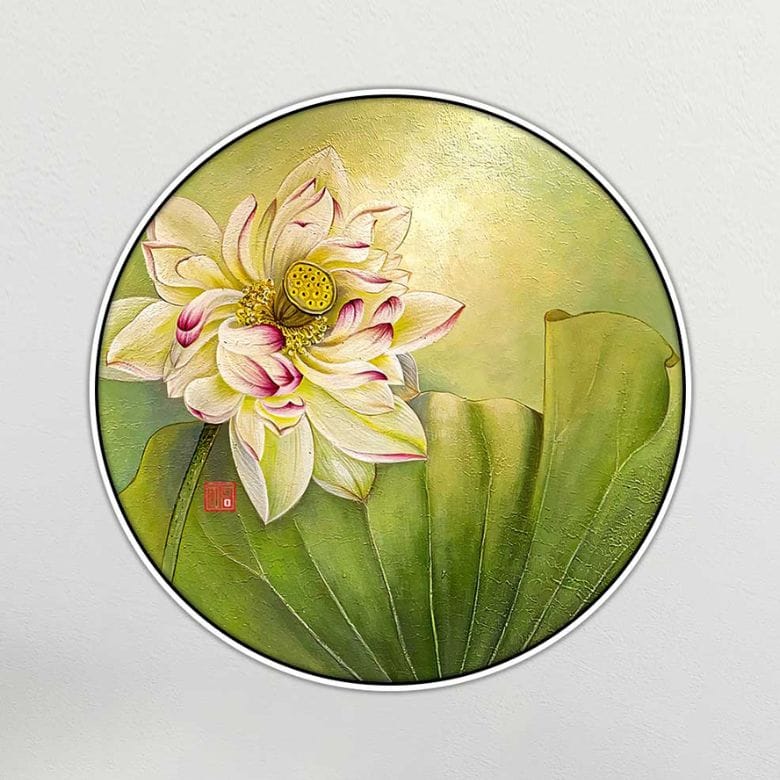 Tranh hoa sen đa dạng chất liệu