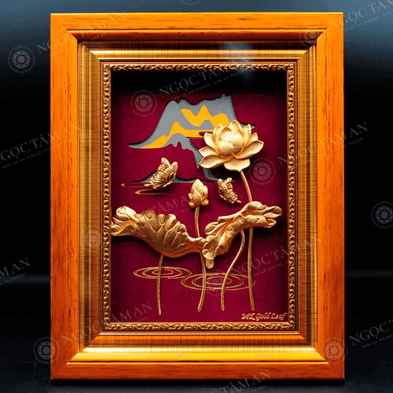 Tranh song ngư dát vàng 24K