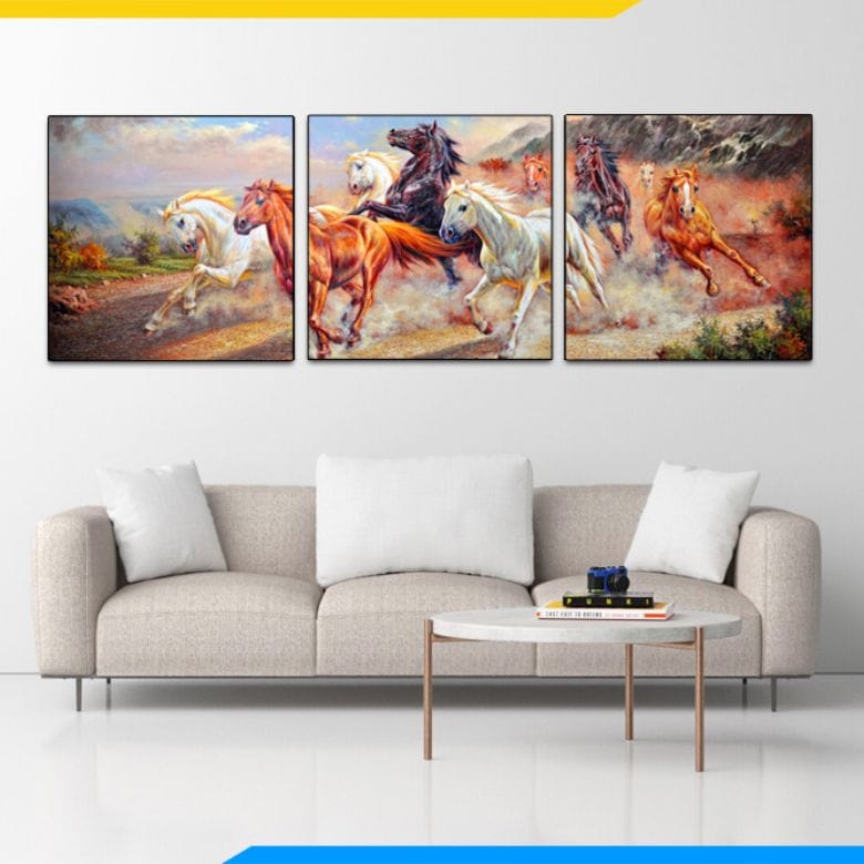 Mẫu tranh 9 con ngựa treo tường