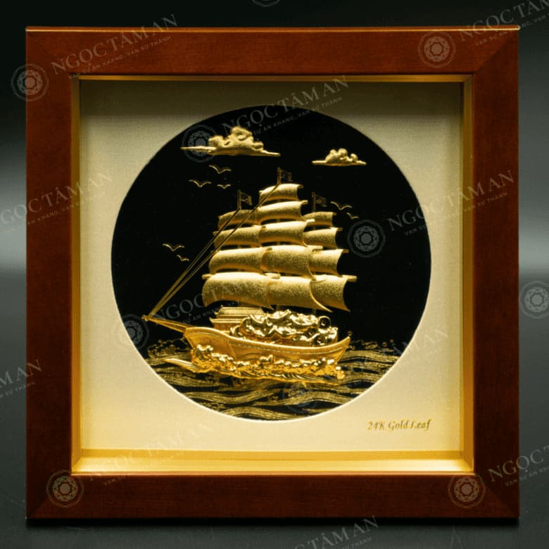 Tranh thuận buồm xuôi gió mạ vàng Ngọc Tâm An