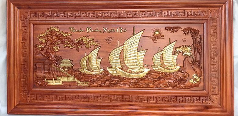 Tranh thuận buồm xuôi gió mạ đồng