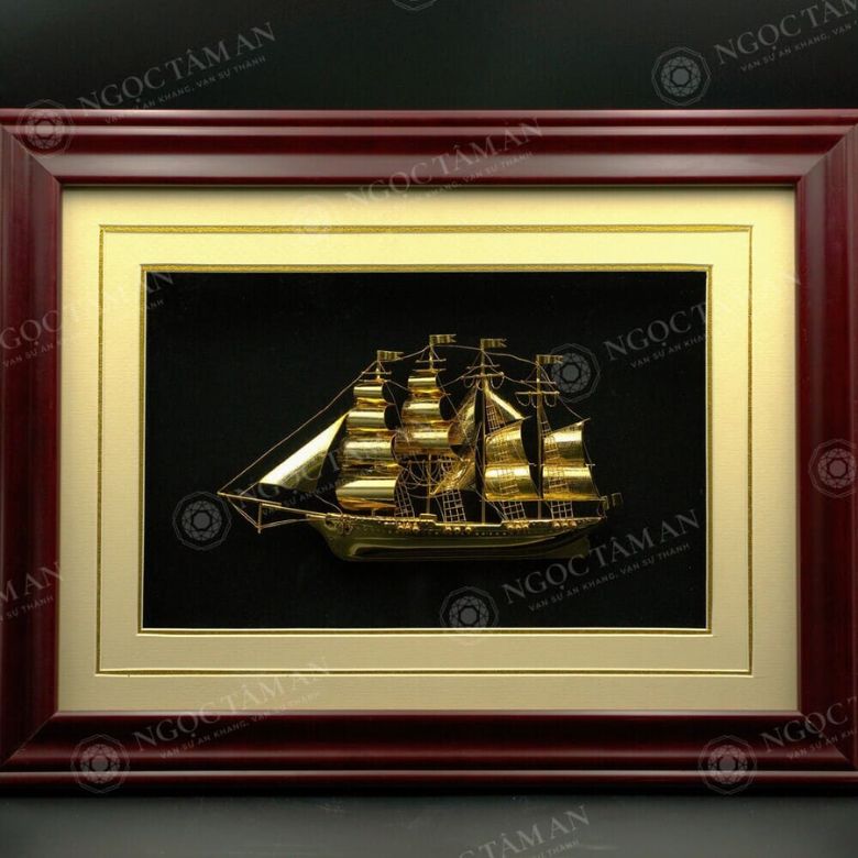 Tranh mô hình thuyền buồm TV-MOHINHTHUYENBUOM biểu tượng cho mọi việc suôn sẻ