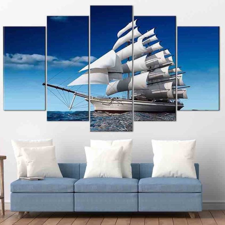 Tranh thuyền buồm nên treo tại phòng khách, phòng làm việc