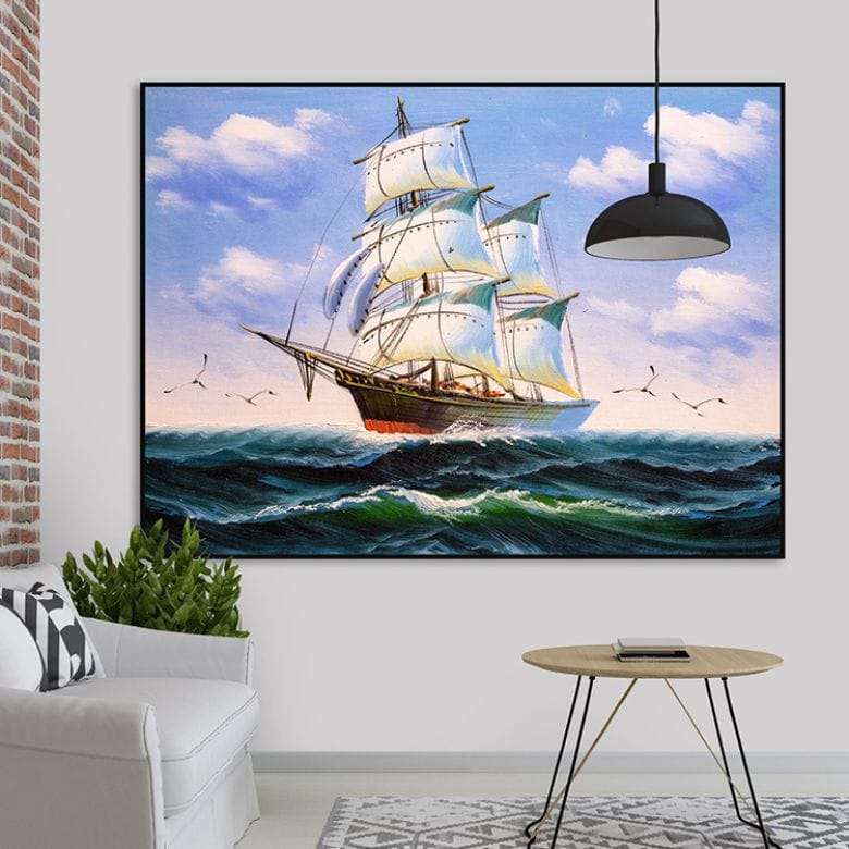 Tranh thuyền buồm bằng canvas mang nét đẹp cổ điển
