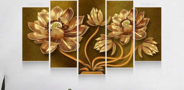 tranh hoa sen ma vang 8