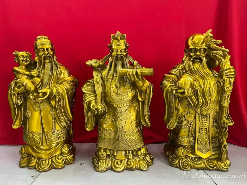 Tượng mạ vàng phúc-lộc-thọ