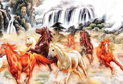 tranh "Mã đáo thành công" mang phong cách sơn thủy