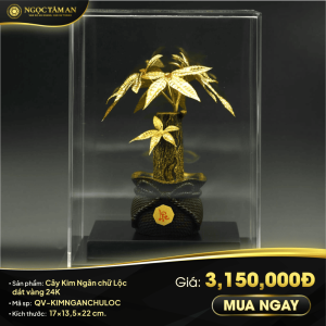 Cây Kim Ngân Mạ Vàng 24K
