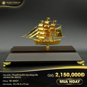 Thuyền buồm mạ vàng 24k cỡ nhỏ (TB-NHO1)