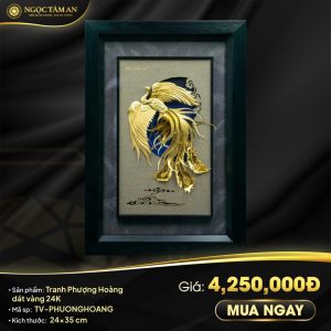 Tranh Phượng hoàng dát vàng