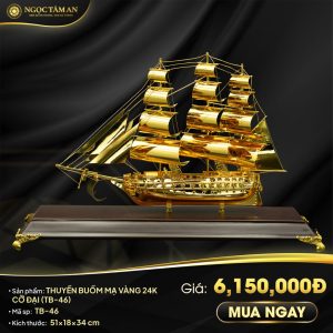 Thuyền buồm mạ vàng 24k cỡ đại (TB-46)