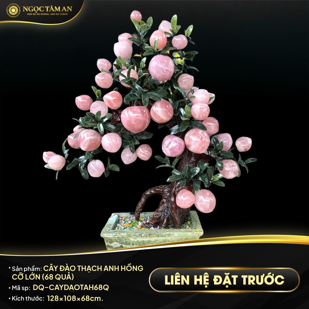 Cây Đào Thạch Anh Hồng Cỡ Lớn 68 Quả