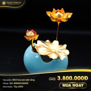 Bình hoa sen dát vàng