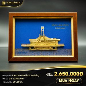 Tranh tòa nhà Tỉnh Lâm Đồng dát vàng