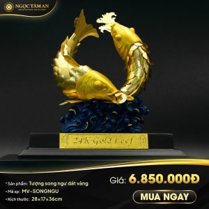 Tượng song ngư dát vàng