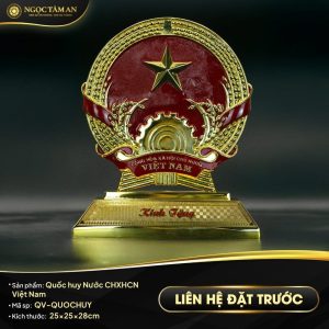 Quốc huy Nước CHXHCN Việt Nam dát vàng 24K
