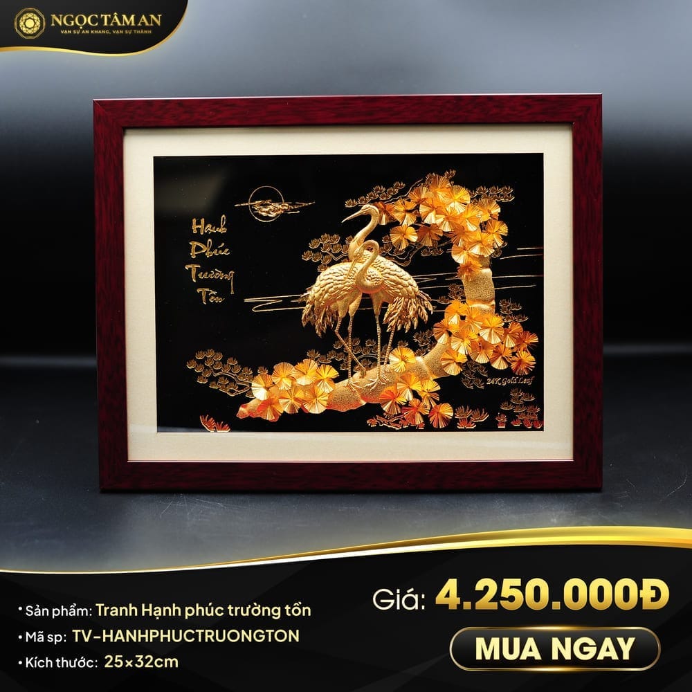 Tranh Hạnh phúc trường tồn mạ vàng