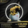 Chậu Hoa Lan Dát Vàng (Kèm Đèn Gắn Trầm Hương)