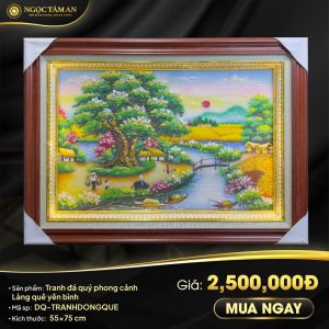 Tranh Đá Quý Phong Cảnh "Làng Quê Yên Bình"