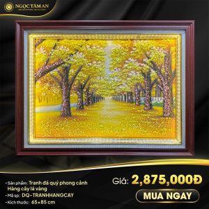 Tranh Đá Quý Phong Cảnh "Hàng Cây Lá Vàng"