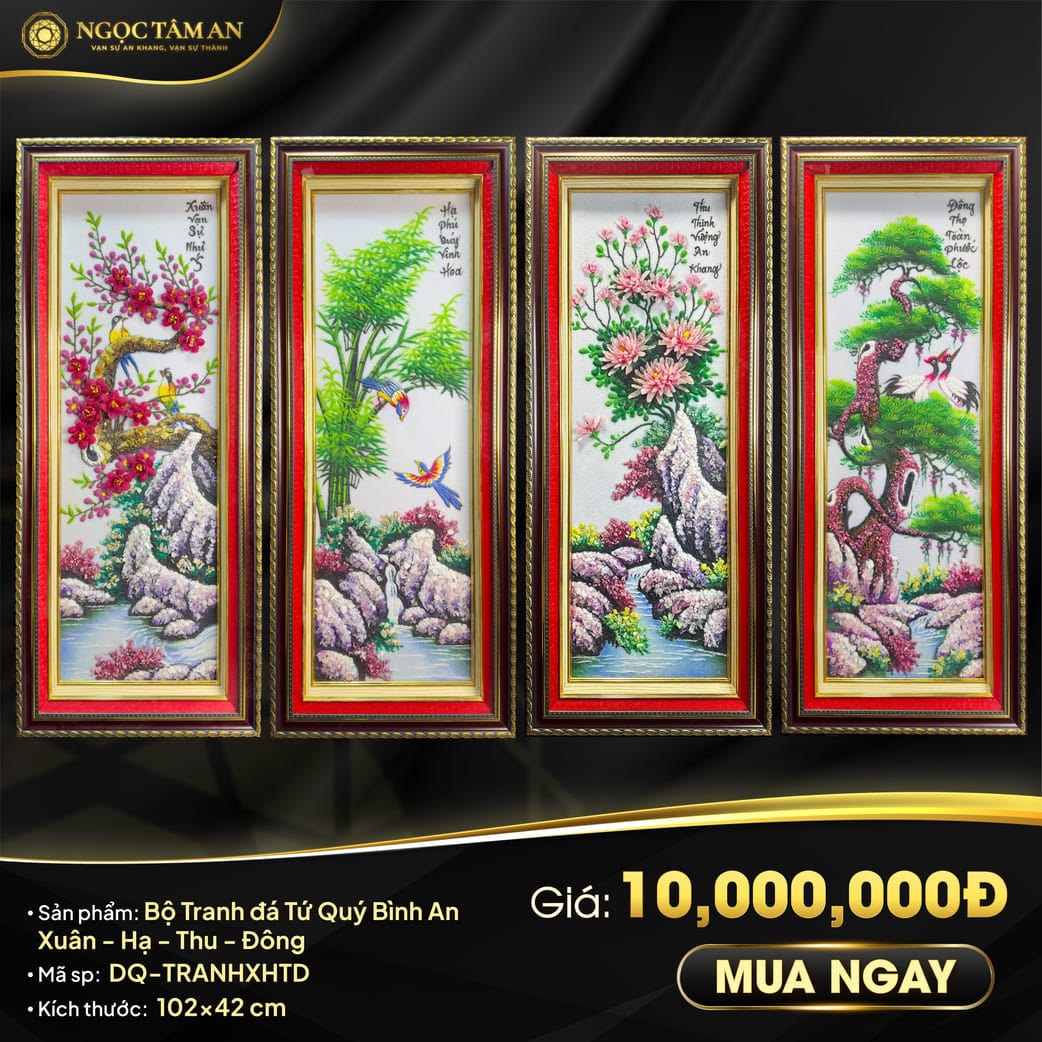 Bộ Tranh Đá Tứ Quý Bình An