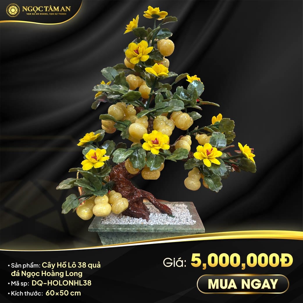 Cây Hồ Lô 38 Quả đá Ngọc Hoàng Long (hoa Thạch anh)