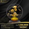 Bình Hoa Lan Mini 2 Nhánh Mạ Vàng