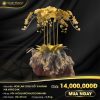 Hoa Lan Chậu Gỗ 5 Nhánh Mạ Vàng 24K