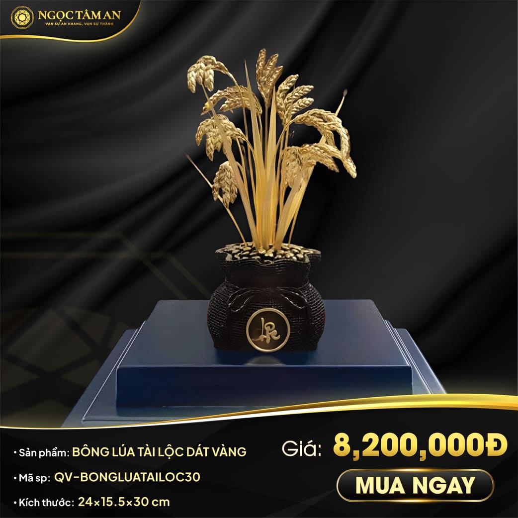 Bông lúa Tài Lộc dát vàng (cỡ lớn)