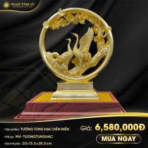 Tượng Tùng hạc diên niên dát vàng