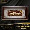 Tranh Bát mã truy phong dát vàng 24K (42x81cm nền nâu)