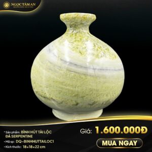 Bình hút tài lộc đá Serpentine (d18)