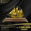 Mô hình thuyền buồm mạ vàng 24K cỡ trung - TB-07