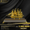 Mô hình thuyền buồm mạ vàng 24K cỡ trung - TB-04
