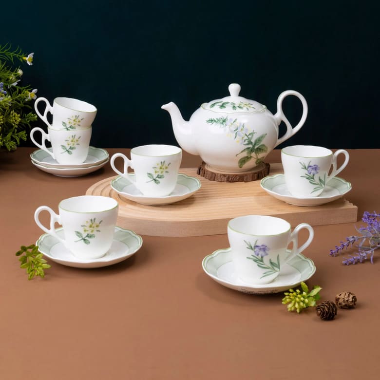 Bộ ấm chén giúp sếp thư giãn mà còn mang đến một không gian trang nhã và tinh tế