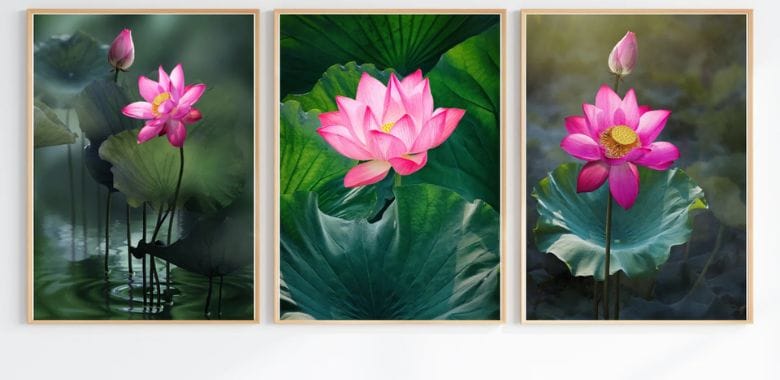Treo tranh ở phòng khách
