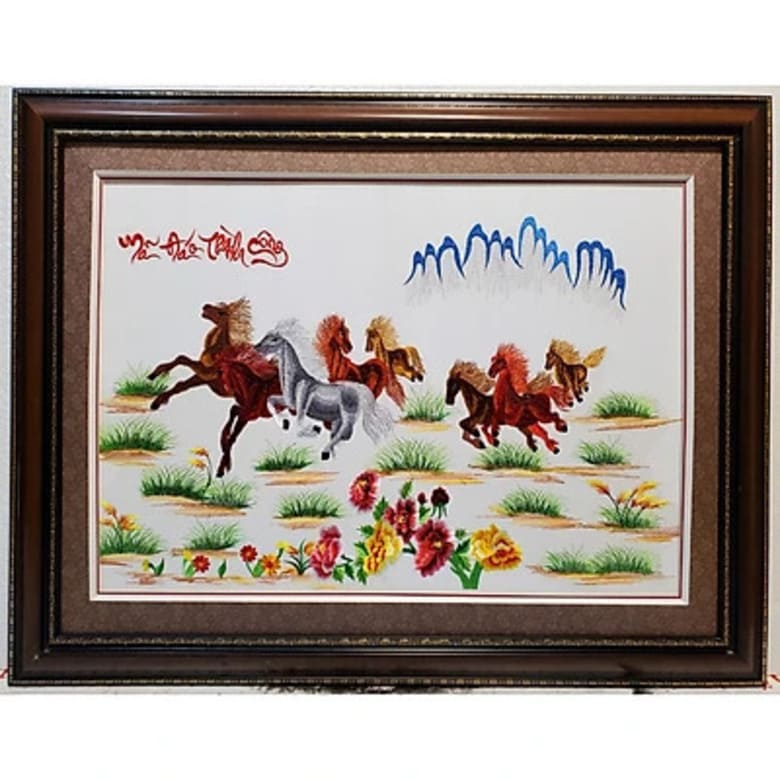 Tranh thêu mã đáo thành công mang ý nghĩa phong thủy cao