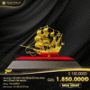 Mô hình thuyền buồm mạ vàng 24K cỡ nhỏ - TB-NHO3