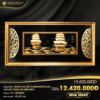 Tranh thuyền Thuận Buồm Xuôi Gió dát vàng 24K (nền đen 42x81cm)