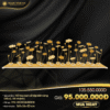 Hồ hoa sen cỡ đại dát vàng 24K(18 củ, 54 nhánh hoa)